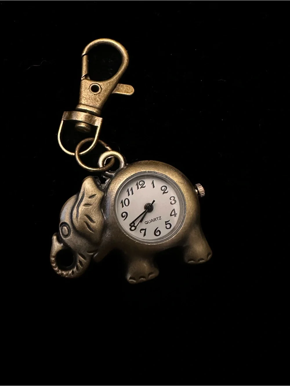 Vintage-style bronze elephant watch analog movement./ AS IS UNTESTED